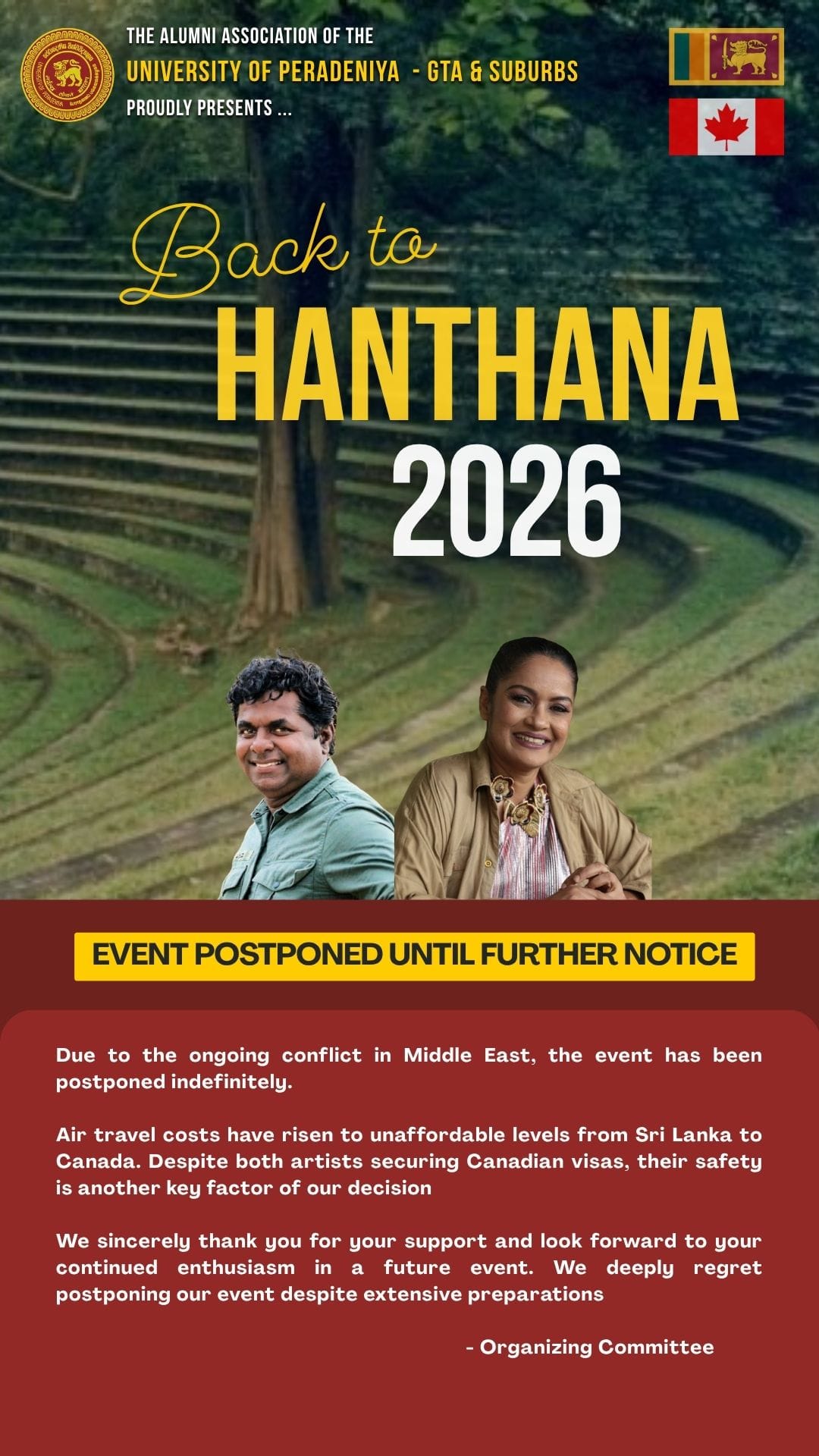 A photo of Back to Hanthana 2026 - Alumni Association of the University of Peradeniya, gta and suburbs
